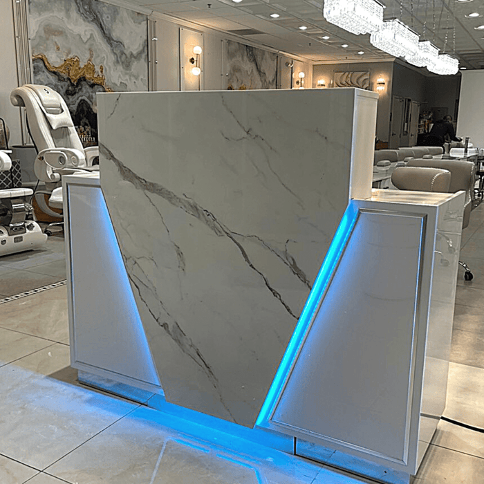 LUX V550 Reception Front Desk Marble Design With Led