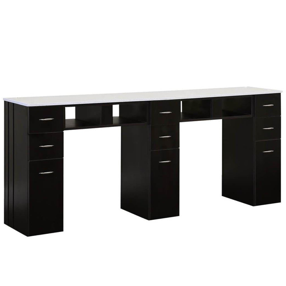 J&A KM Manicure Nail Table - Double White Granite Top