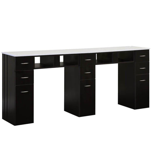 J&A KM Manicure Nail Table - Double White Granite Top