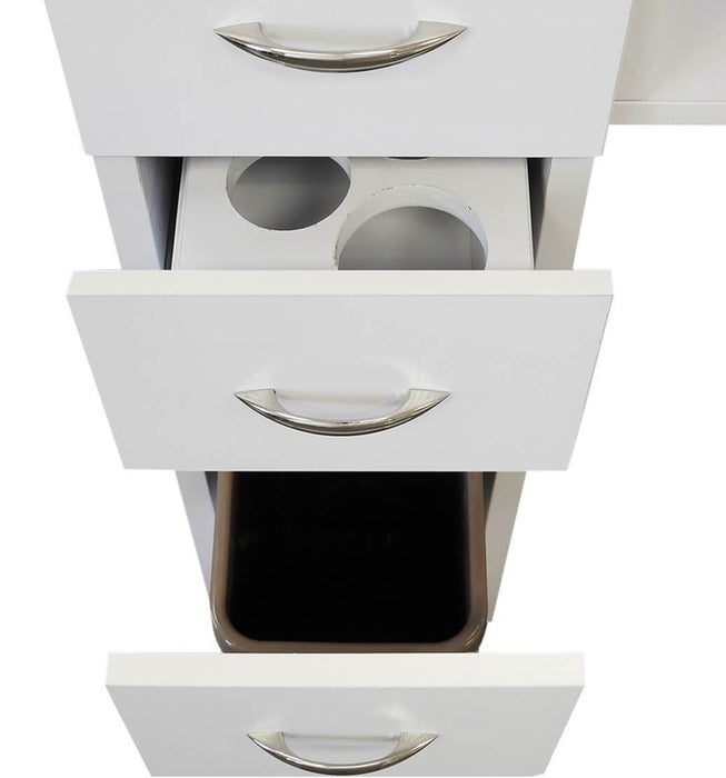 J&A KM Manicure Nail Table - Double White Granite Top