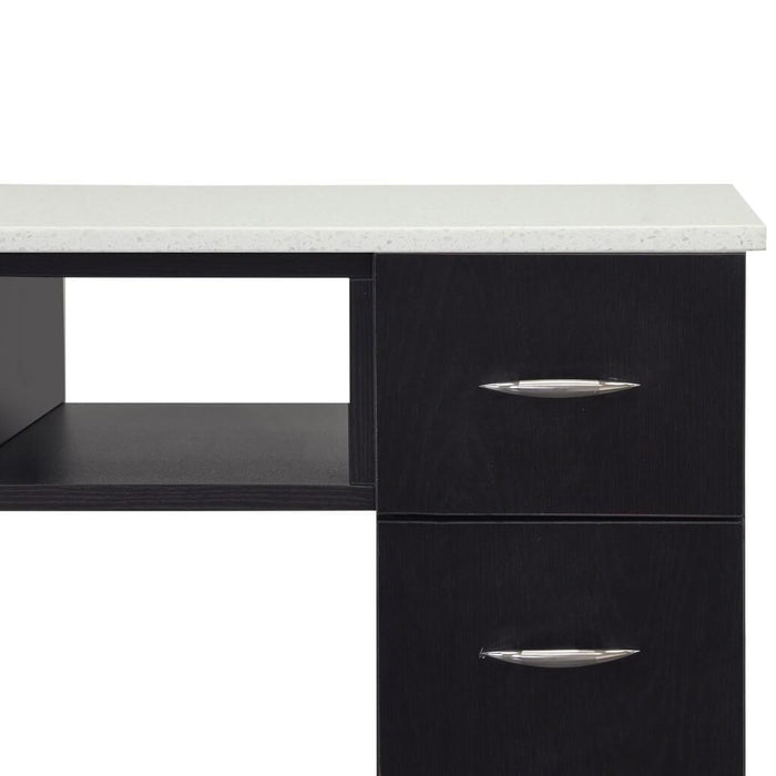 J&A KM Manicure Nail Table - Single White Granite Top