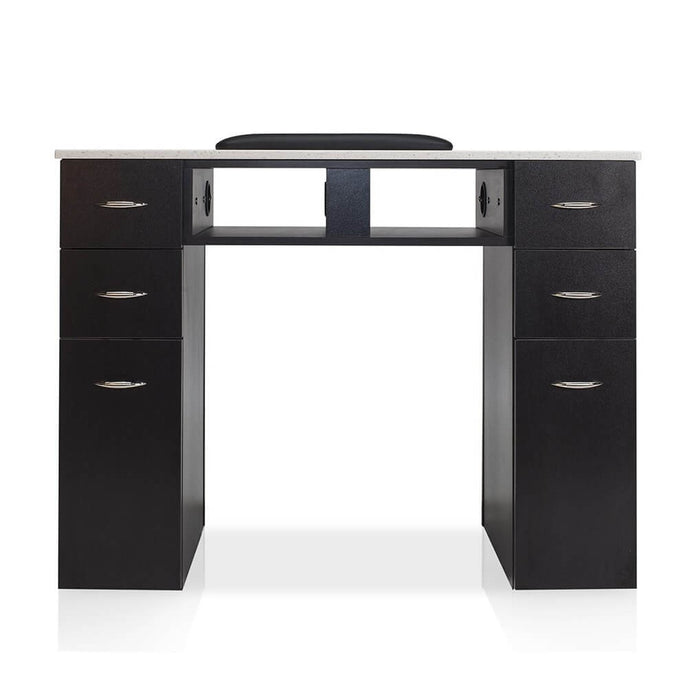 J&A KM Manicure Nail Table - Single White Granite Top