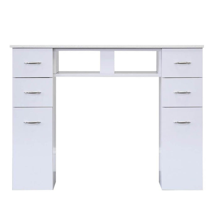 J&A KM Manicure Nail Table - Single White Granite Top