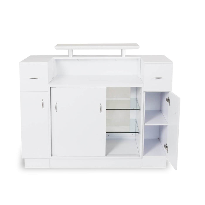 J&A Salon Reception Desk with Display & Granite Top