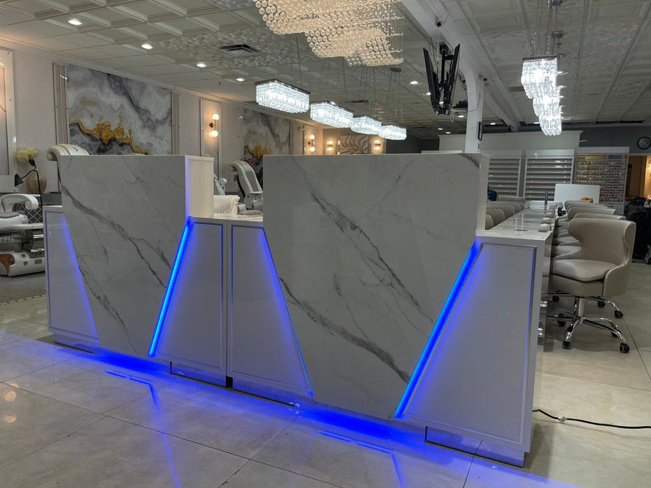 LUX V550 Reception Front Desk Marble Design With Led