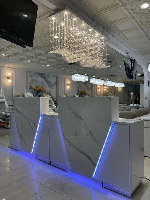 LUX V550 Reception Front Desk Marble Design With Led