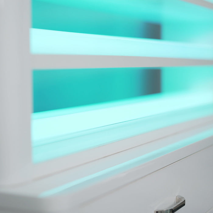 LUX M2 Double Side Access Polish & Powder Rack With Drawers