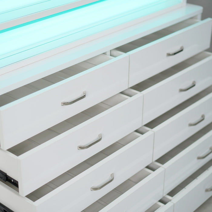 LUX M2 Double Side Access Polish & Powder Rack With Drawers